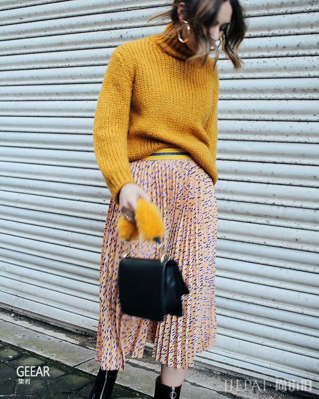 秋冬季节显瘦不臃肿的穿搭方法！精选10+款中长裙造型！