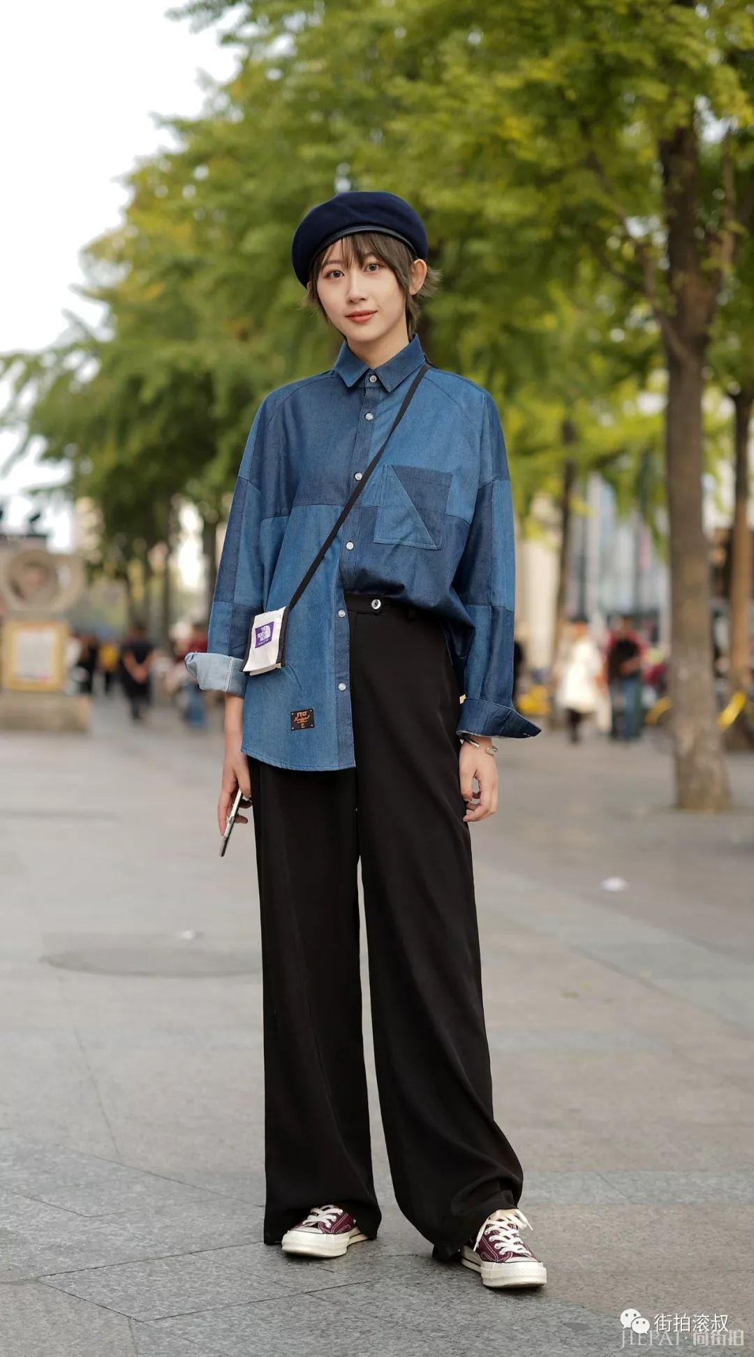 【滚叔街拍】好看的skinny千篇一律，时髦的阔腿裤变幻万千