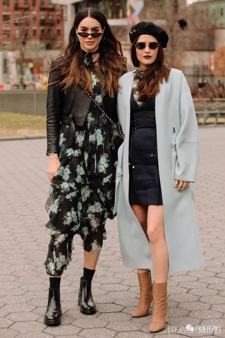 短外套配裙子也时髦!