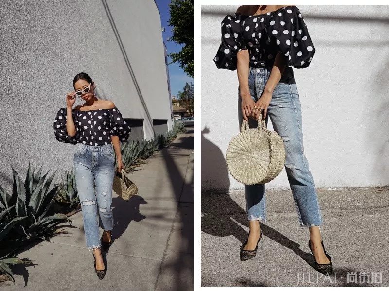 有了猫跟鞋，牛仔裤也能穿出优雅感！