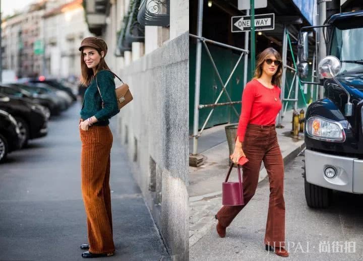 小时候的灯芯绒还记得吗?2018又火了,她们穿上美到犯规