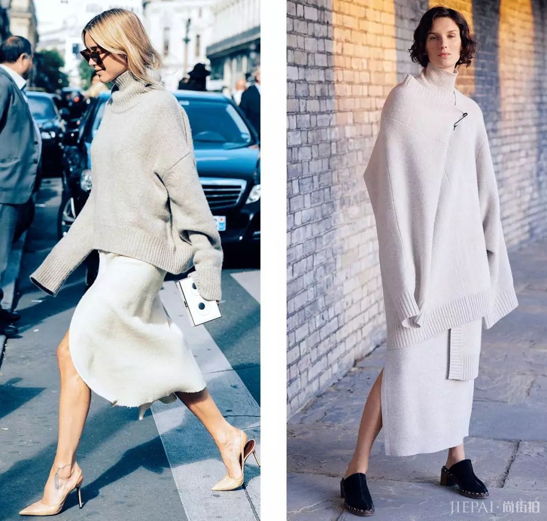 毛衣+半裙，毛衣+阔腿裤…保暖又时髦，从秋穿到冬的搭配！