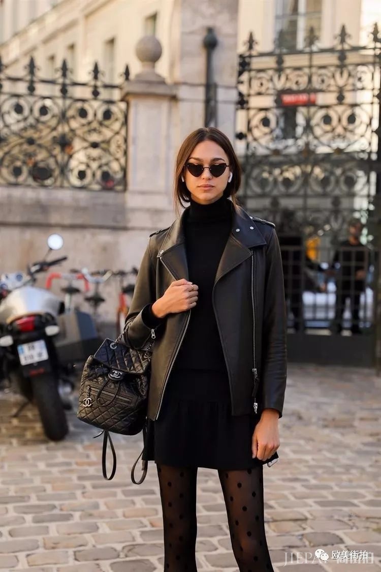 欧美街拍 秋冬你值得拥有一件黑色针织衫!