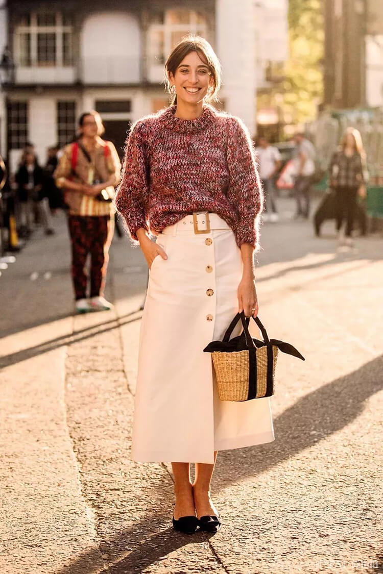 毛衣+半裙，毛衣+阔腿裤…保暖又时髦，从秋穿到冬的搭配！