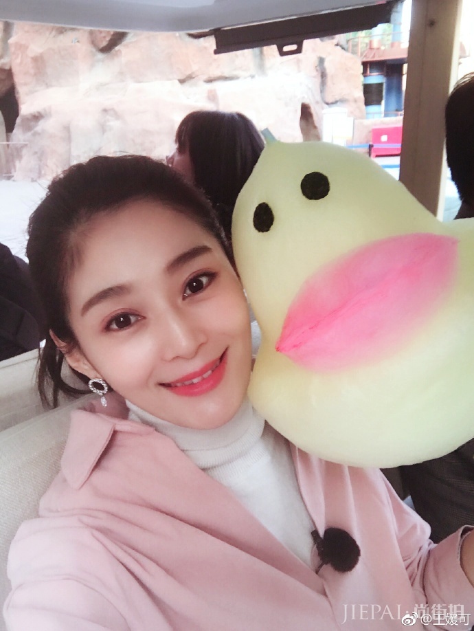 王媛可晒与“小黄鸭”合影 网友：纯妃娘娘也要加油鸭