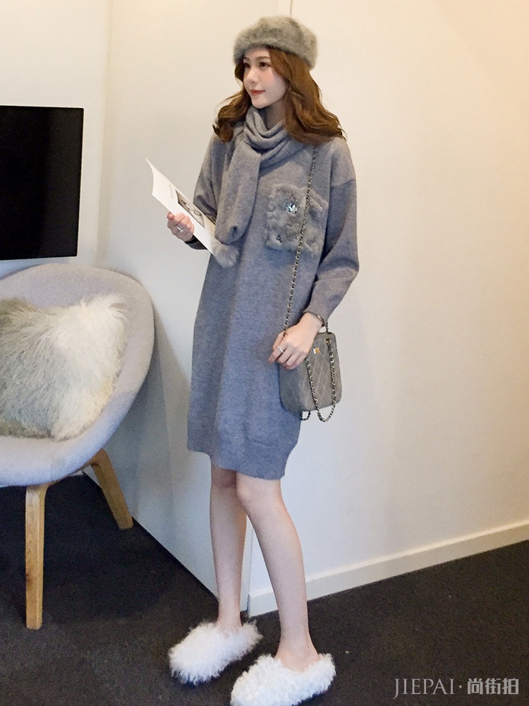 温婉优雅的针织连衣裙，穿上超显小女人味哦！