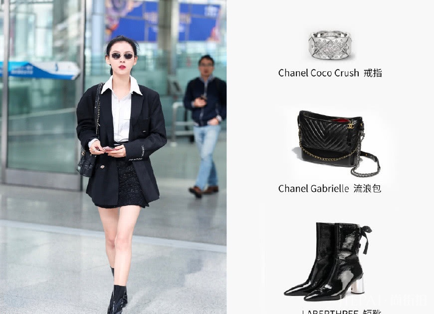 张予曦扎马尾辫发型搭配西装短裙,小鸟腿抢眼又抢镜