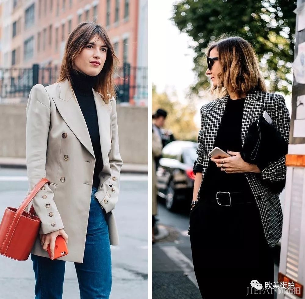 欧美街拍 秋冬你值得拥有一件黑色针织衫!