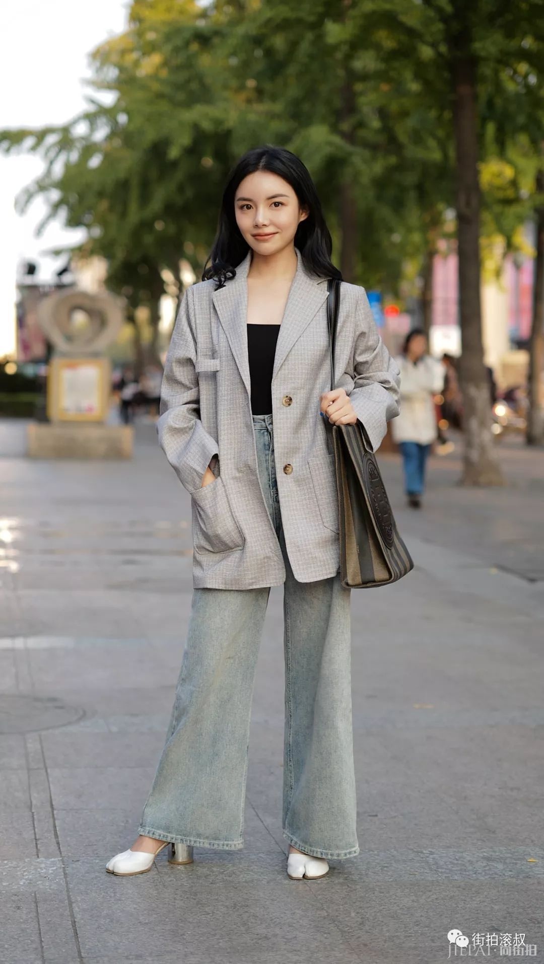 【滚叔街拍】好看的skinny千篇一律，时髦的阔腿裤变幻万千