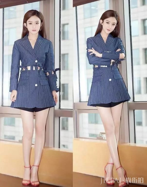 天气渐冷，让我们跟着赵丽颖学习“上厚下薄”穿搭法