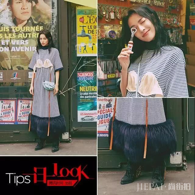 怎样穿出少女感?钟楚曦的毛毛裙告诉你