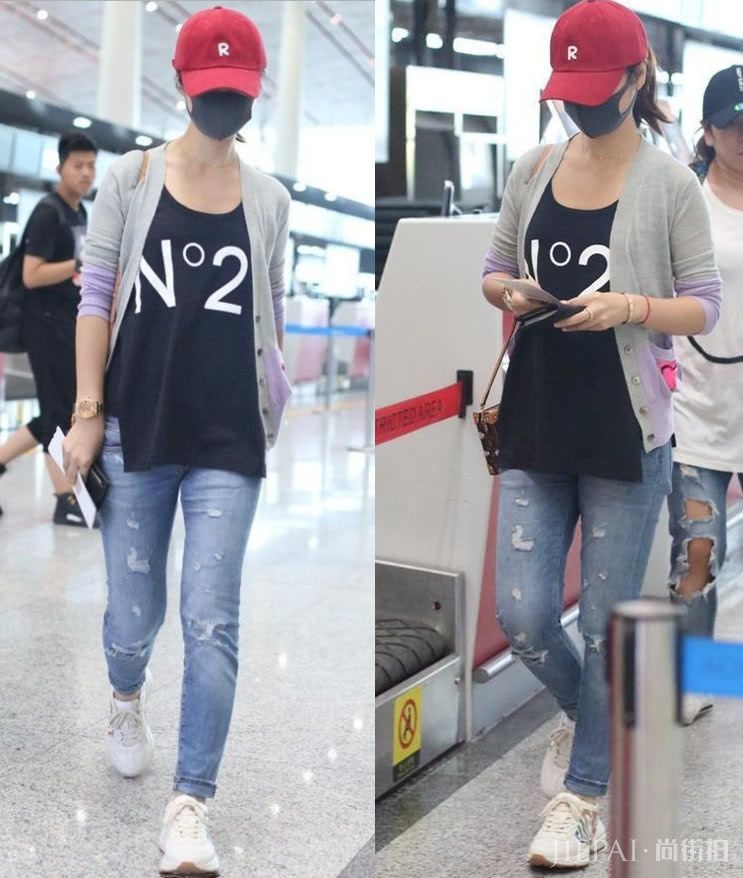 林心如穿牛仔裤秒变小短腿,曾经的筷子腿已不复存在!