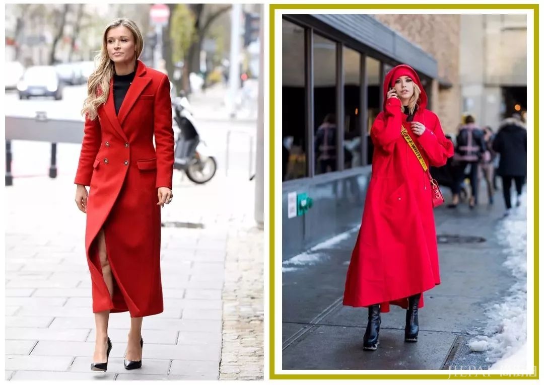 红色大衣太俗气!怎样穿才不像过年???