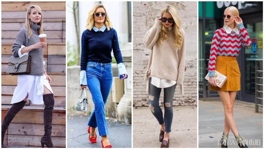 衬衫+针织衫叠穿美翻了！！