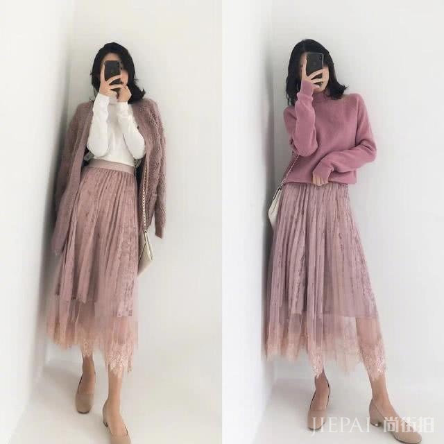 软妹子学院风穿搭,牛仔外套搭连衣裙优雅时髦,让你秋冬美个够