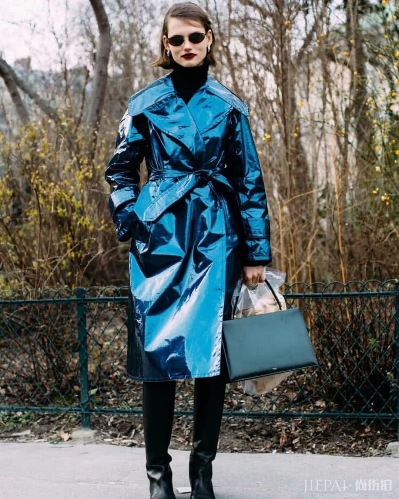 欧美街拍 长外套+阔腿裤好看到犯规