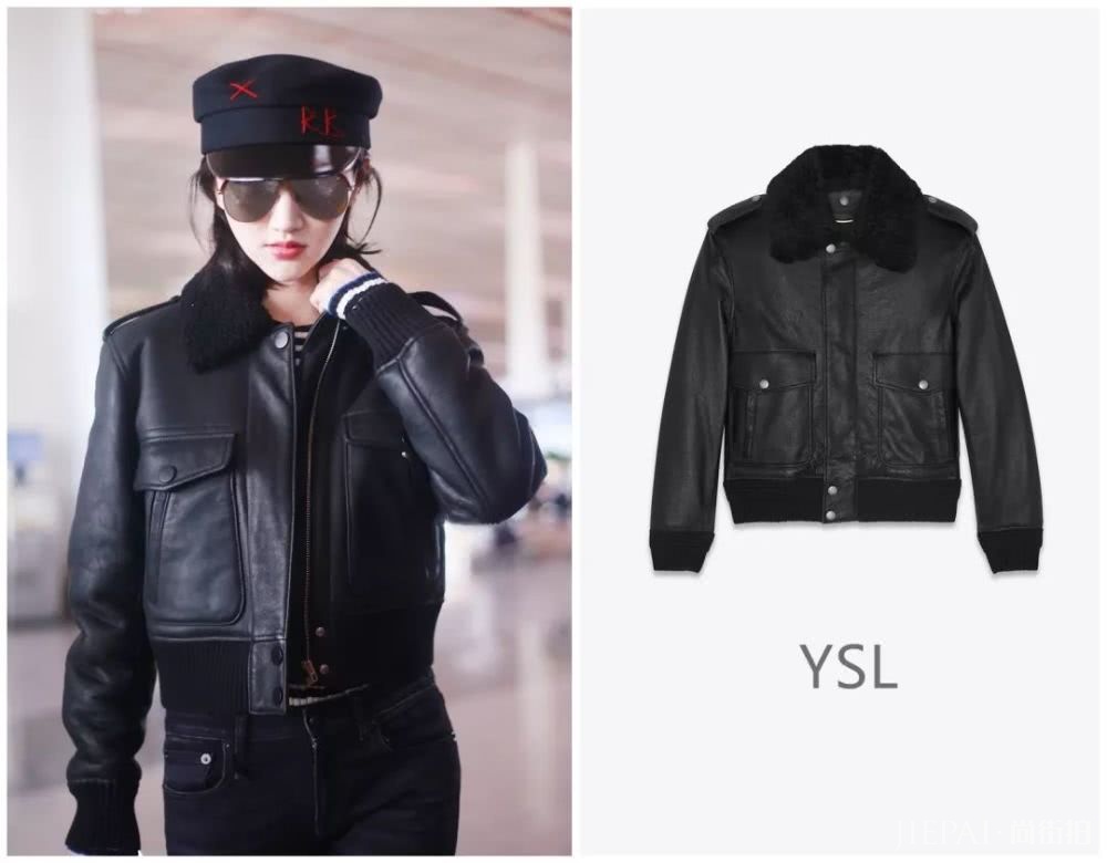 景甜越搭越来越酷！全黑皮衣造型太帅！