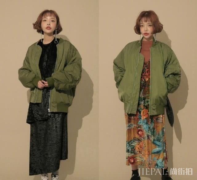 软妹子学院风穿搭,牛仔外套搭连衣裙优雅时髦,让你秋冬美个够