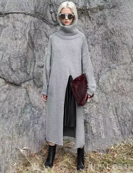 毛衣搭配长裙,打造秋冬优雅时尚!