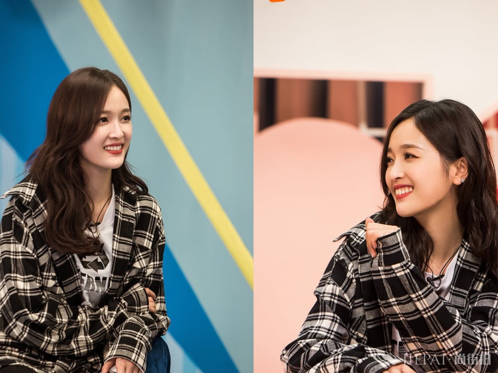 吴宣仪真会玩,格纹衬衫还配露腰装,真是美少女本人