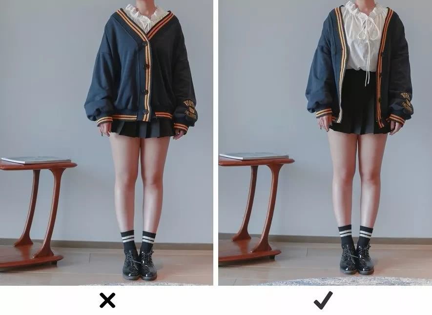 这么穿毛衣,超级显胖