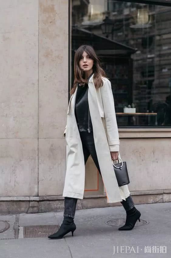 冬季里大衣配靴子,让你得体又时髦