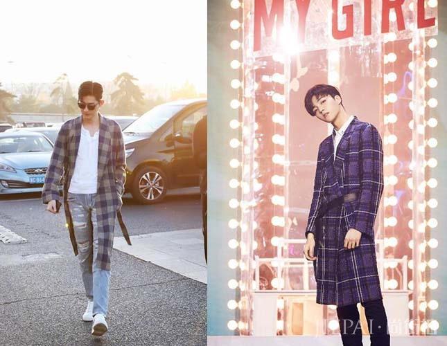 易烊千玺蔡徐坤格纹穿出型男味!