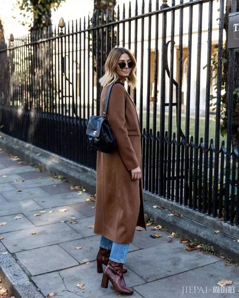 冬季里大衣配靴子,让你得体又时髦