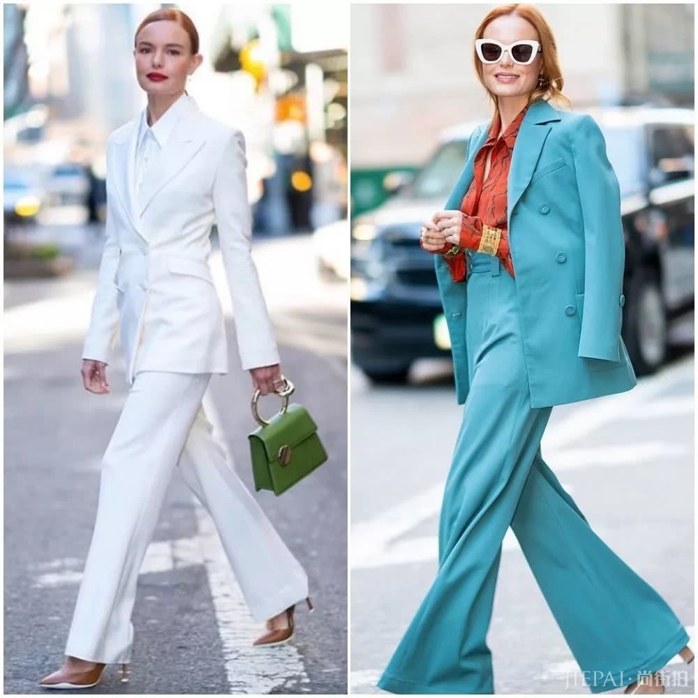 套装想要穿出新颖感,换种穿法就很妙