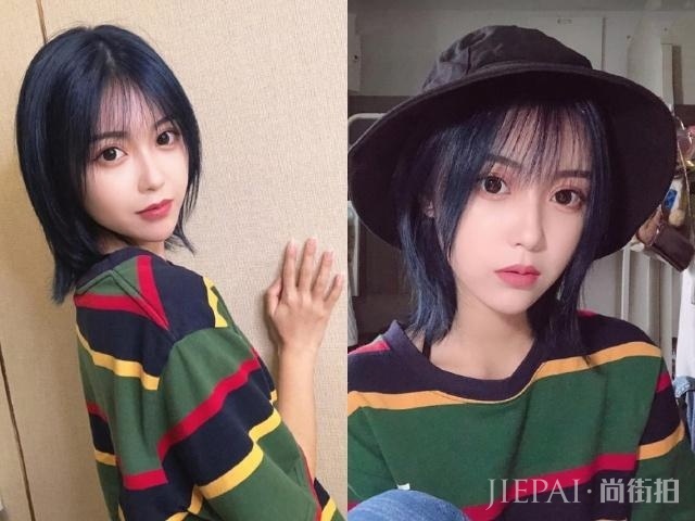 奶奶灰过时了，2018流行的是“蓝黑发色”，太显肤色白了！