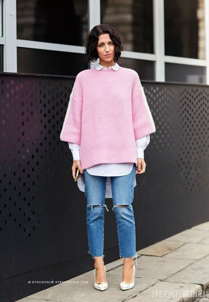 毛衣+衬衫才是今年秋冬最温暖的叠搭套路！