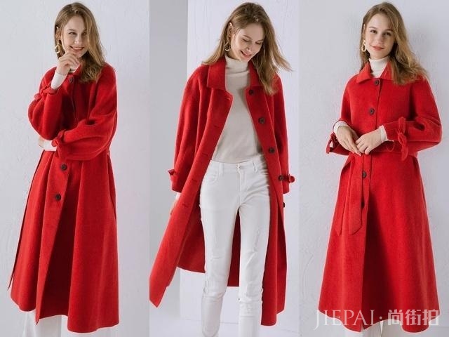 2019年“嘉年华红”流行色大衣,随意穿上都超好看,还显白!