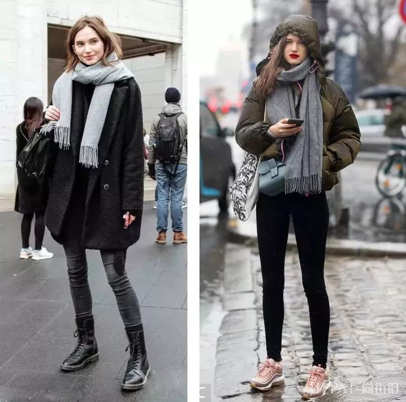 2种围巾变出4种搭法!冬天围巾这么系,真的很好看!