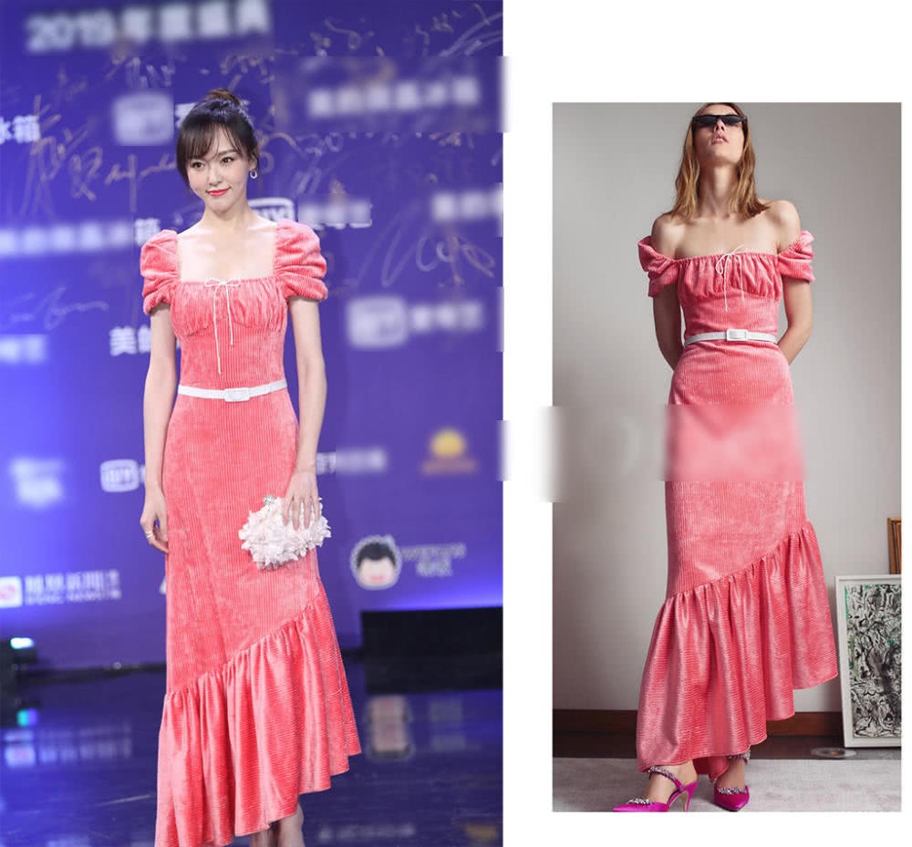 尖叫之夜群星云集,唐嫣穿粉色连衣裙甜美粉嫩,美极了!