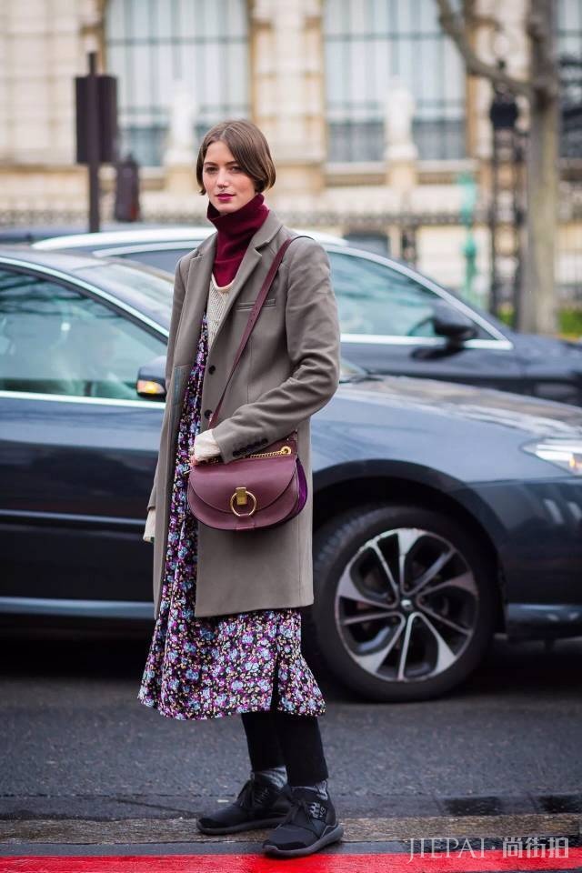 大衣+雪纺是冬天不能错过的LOOK！