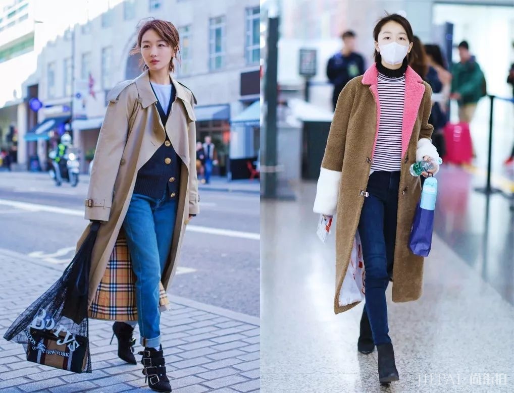 跟着周冬雨学，小个子这样穿长外套才显高 ！