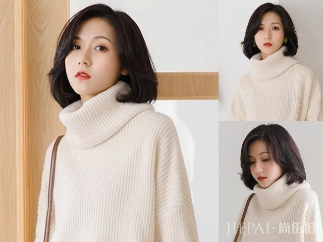 今年流行的“齐下巴烫”发型,又美又显脸小!