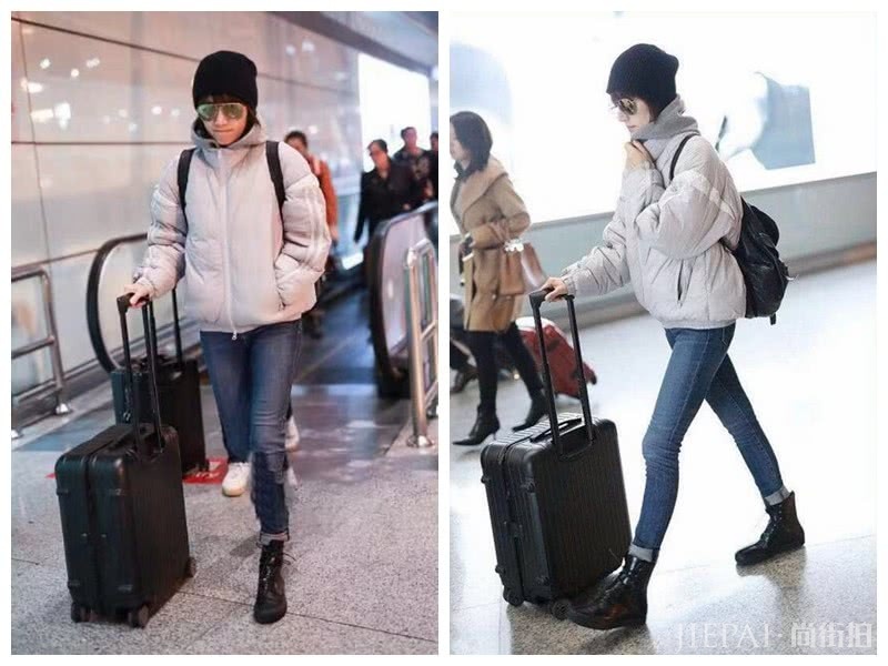 学袁泉两套短款面包服这样搭,轻松告别臃肿感