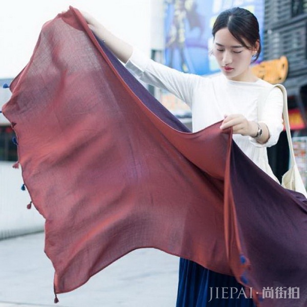 冬天系条棉麻围巾，让你和别人不一样