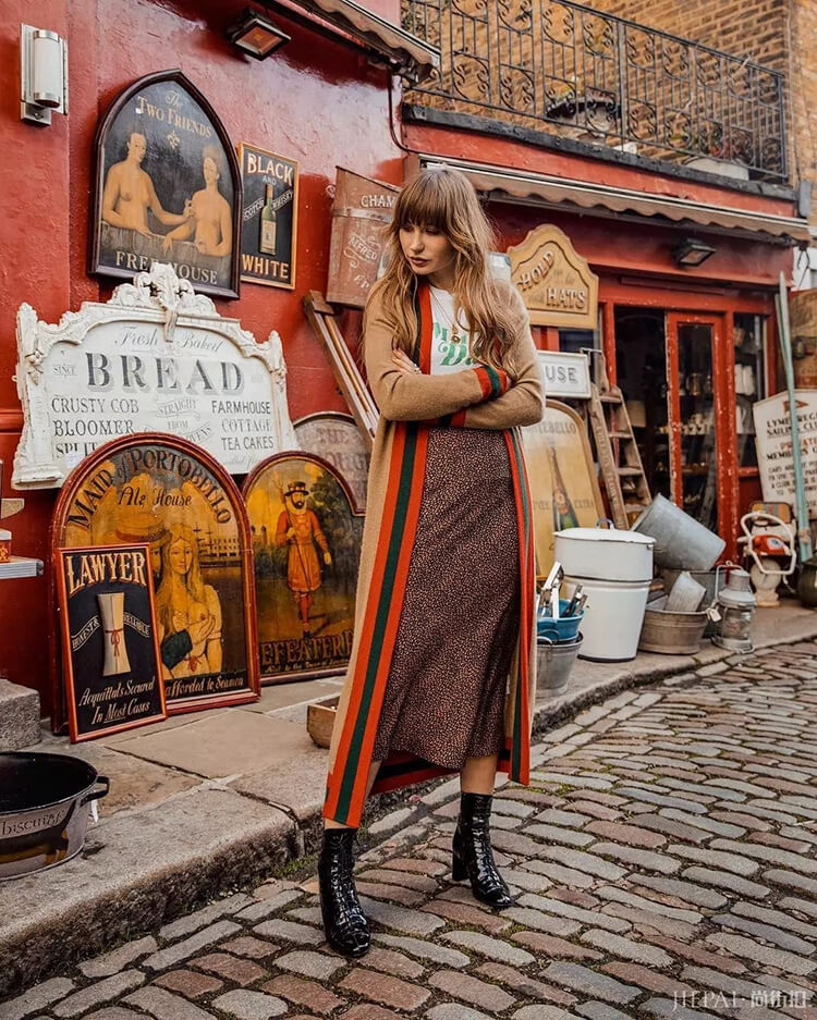 大衣+长裙，真的美Skr人啦！