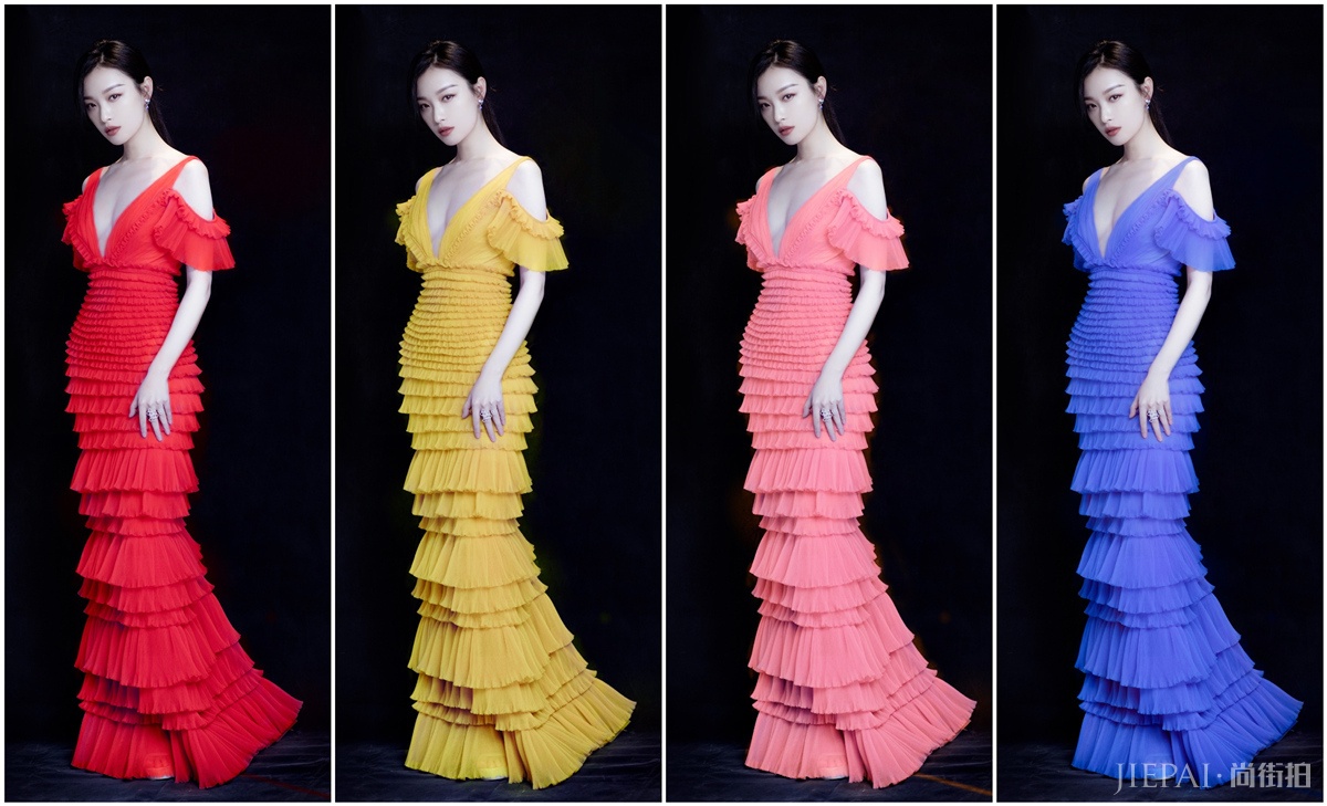 倪妮仗着高级脸和好气质穿出了满分,深V都开到腰了