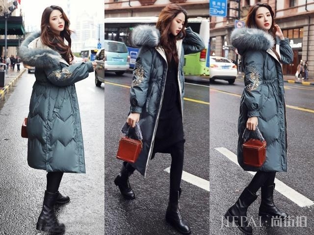 羽绒服搭配各种平底鞋,谁穿谁美!
