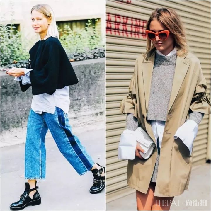 毛衣+衬衫才是今年秋冬最温暖的叠搭套路！