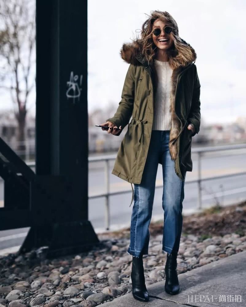 大衣＋牛仔裤＋踝靴，冬季王炸组合