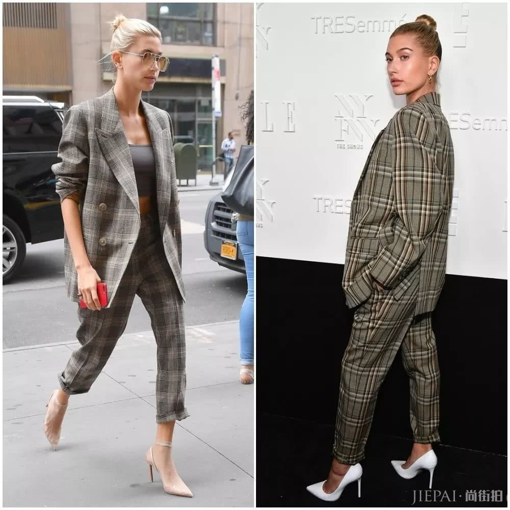 套装想要穿出新颖感,换种穿法就很妙