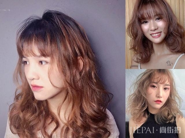 “全头烫”发型,适合发量少脸大的女生剪!