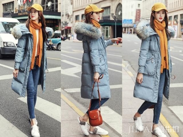 羽绒服搭配各种平底鞋,谁穿谁美!
