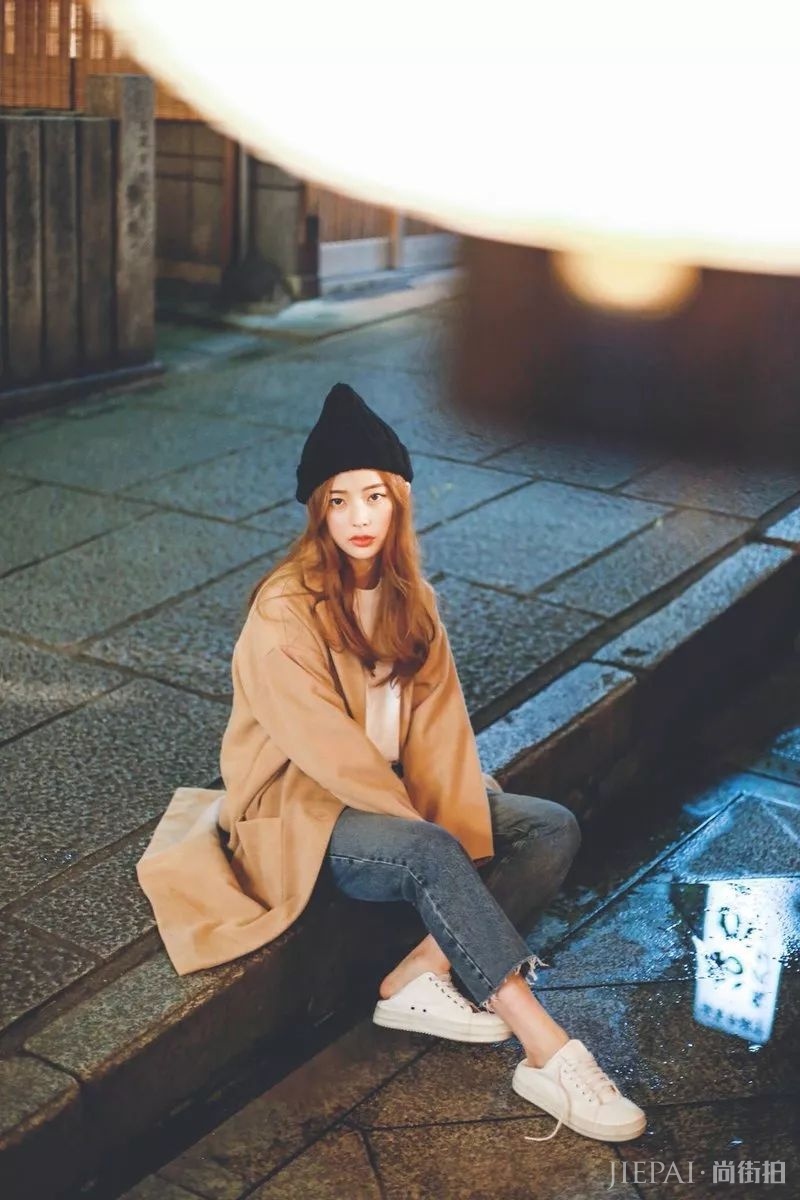 毛线帽+大衣，让你的冬天更暖和