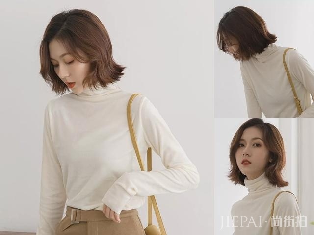 今年流行的“齐下巴烫”发型,又美又显脸小!