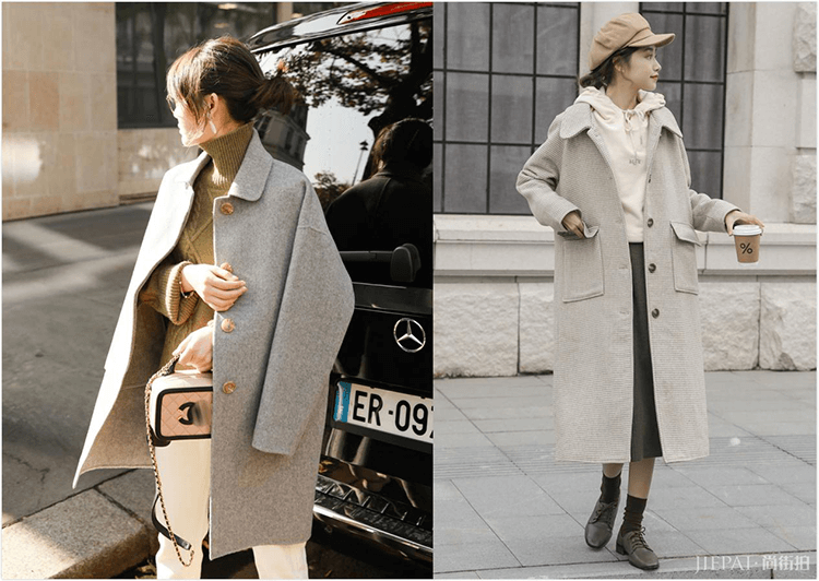 这3种纯色大衣上档次，减龄又显女神范